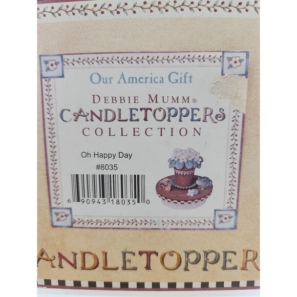 Debbie Mumm Candle Topper Oh Happy Day #8035 Our America Series Open Box - Picture 10 of 12